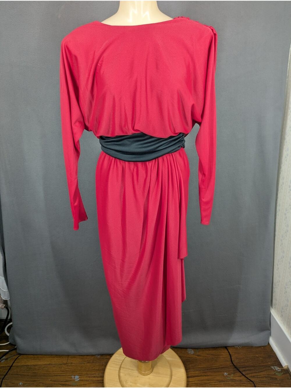 J.C. Penney Dress Size 7/8 Vintage Red 80s Party Prom Midi